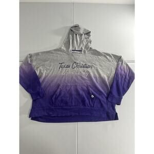 TCU Purple And Grey Pullover Hoodie Size L